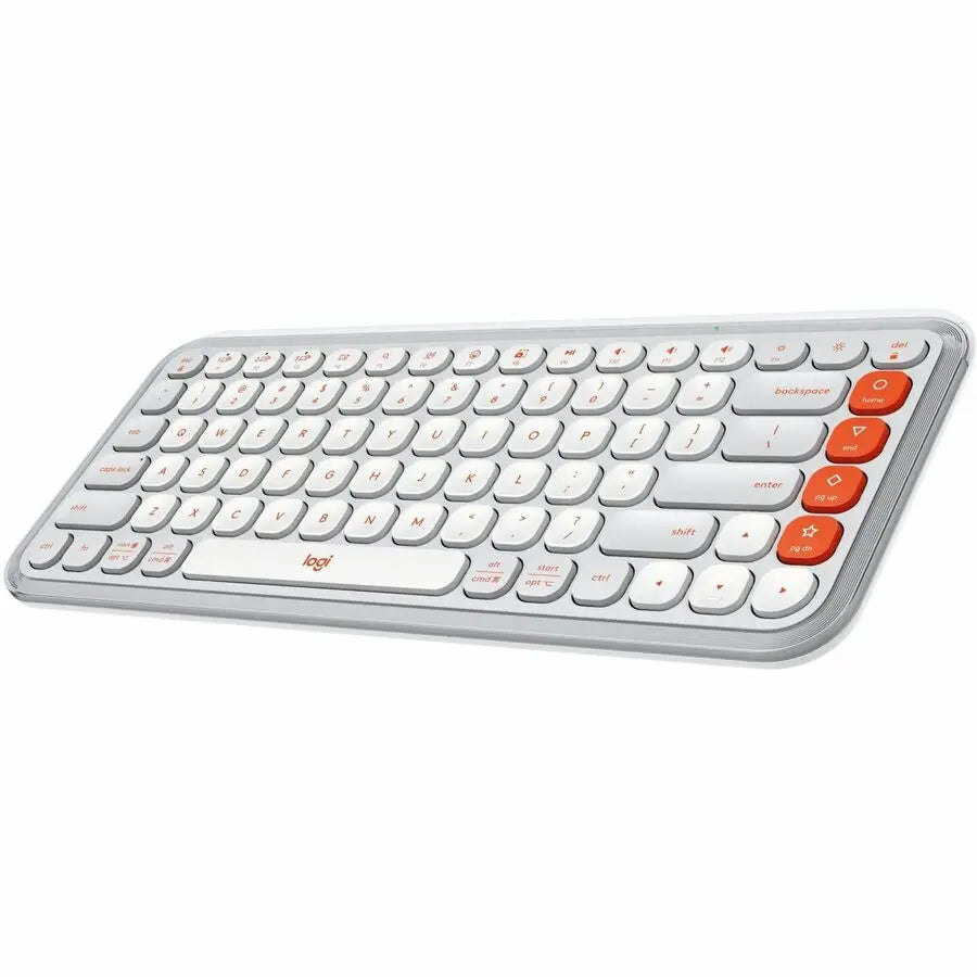 Logitech POP Icon Keys Wireless Bluetooth Keyboard – Compact, Customizable, Comfortable, Off-White & Orange