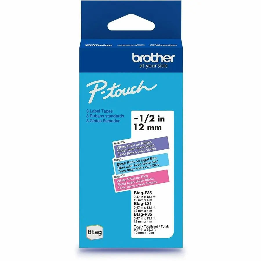 Brother Industries, Ltd BTAG3M02 P-touch Label Tape 3-Pack for PT-N10, PT-N20, PT-N25BT