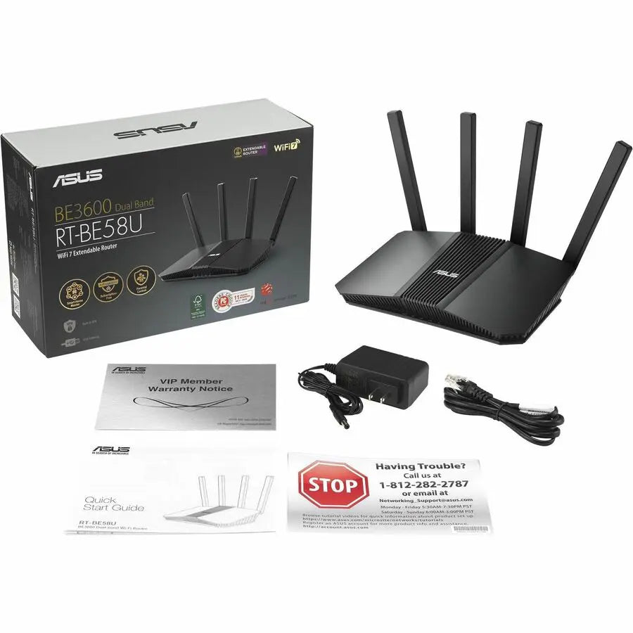 ASUS RT-BE58U Wi-Fi 7 Dual-Band Wireless Router with Smart AiMesh Technology