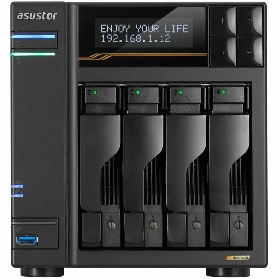 ASUSTOR Lockerstor 4 Gen3 AS6804T SAN/NAS Storage System with Ryzen Embedded CPU and 4 Bays