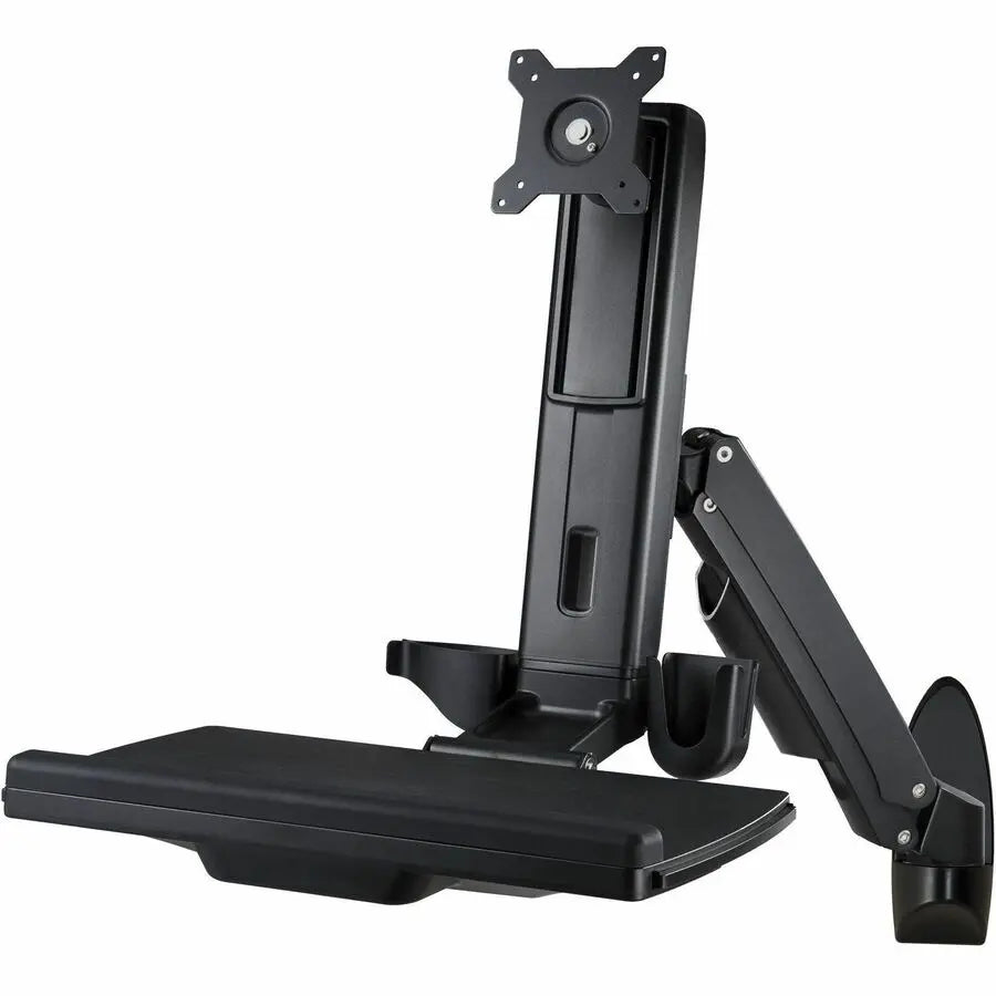 Amer Networks Sit Stand Combo Workstation Wall Mount System (AMR1AWS-B) - Supports Up to 32-Inch Monitors