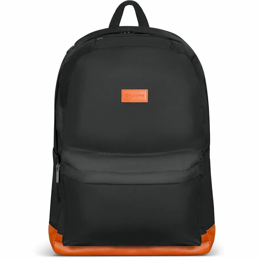 Champs Vintage Collection Everyday Backpack - Water-Resistant Nylon, 15.6-Inch Laptop & Tablet Sleeve, USB Charging Port, Trolley Strap, Black