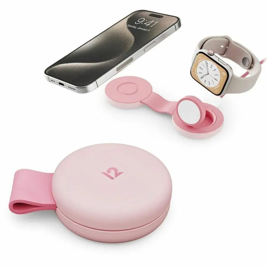 Twelve South ButterFly SE Pink Induction Charger – 2-in-1 Wireless Travel Charging for iPhone, Apple Watch, and AirPods