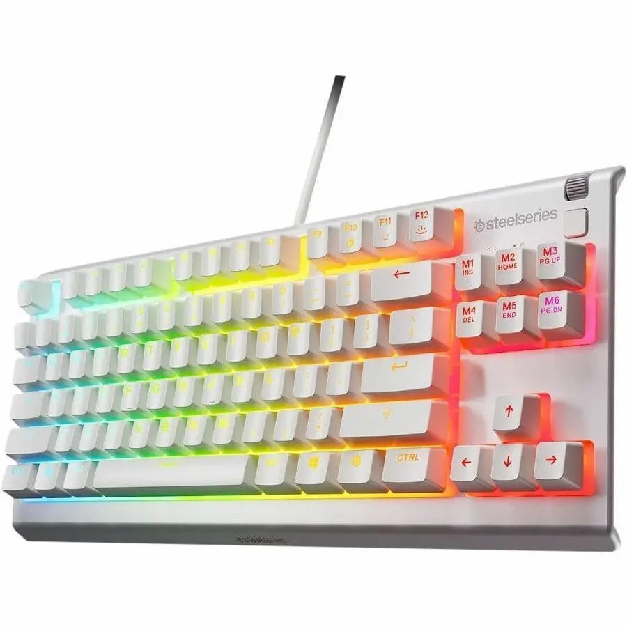 SteelSeries Apex 3 TKL White Gaming Keyboard with RGB Lighting and Water Resistance