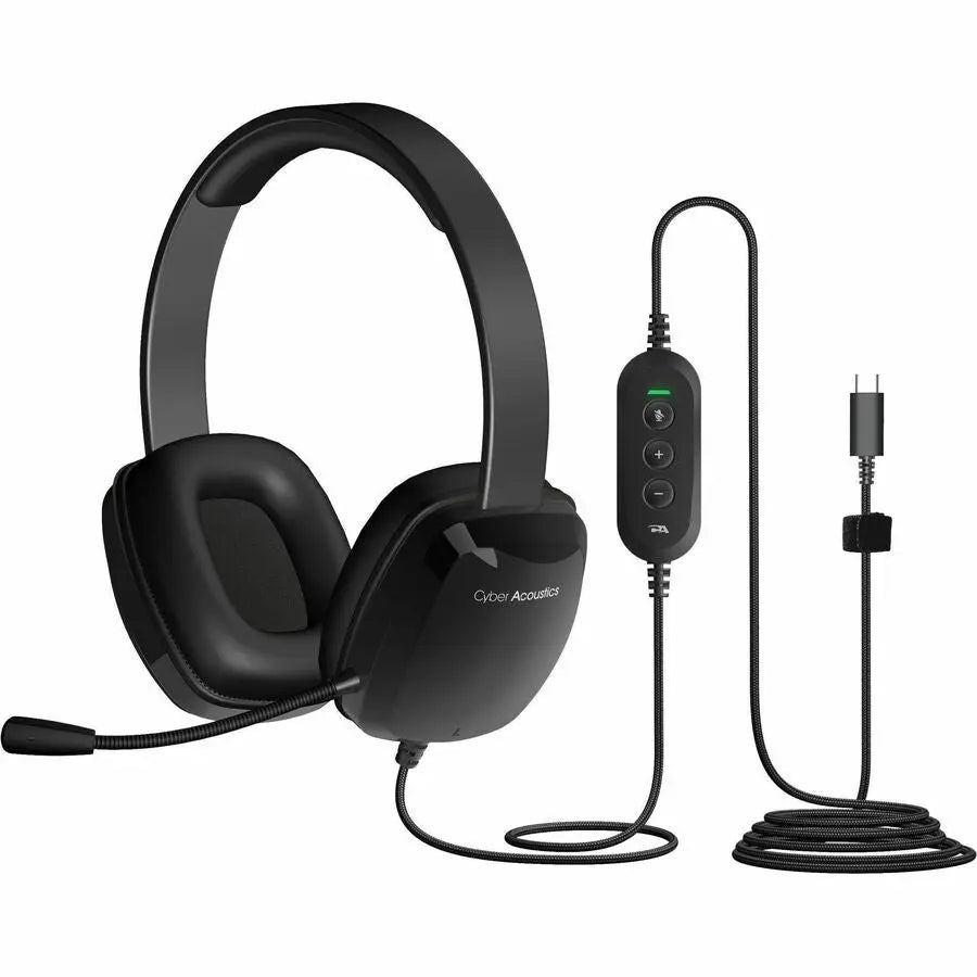 Cyber Acoustics AC-6014 USB-C Stereo Headset for PC, Mac, Chromebook & Smartphones