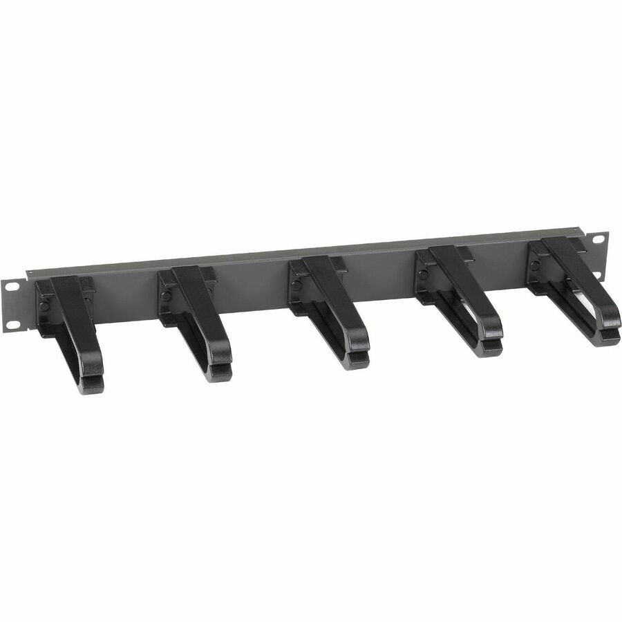 Black Box Horizontal IT Rackmount Cable Manager - 19-inch Single-Sided with Plastic Rings, Black