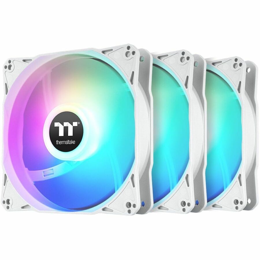 Thermaltake LE120 ARGB Sync White PC Cooling Fan (3-Pack) with Hydraulically Lubricated Bearings and RGB Lighting