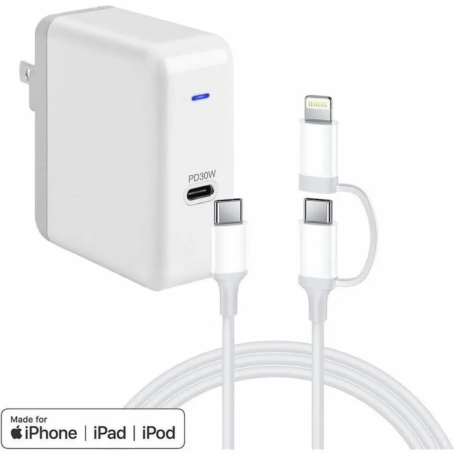 4XEM 35W USB-C Power Adapter with 3ft USB-C to Lightning & USB-C Cable Kit
