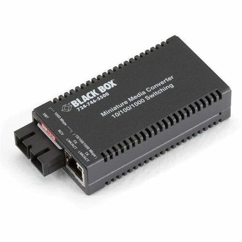 Black Box MultiPower Miniature Transceiver/Media Converter LGC122A-R4 for Fiber to Ethernet Connection