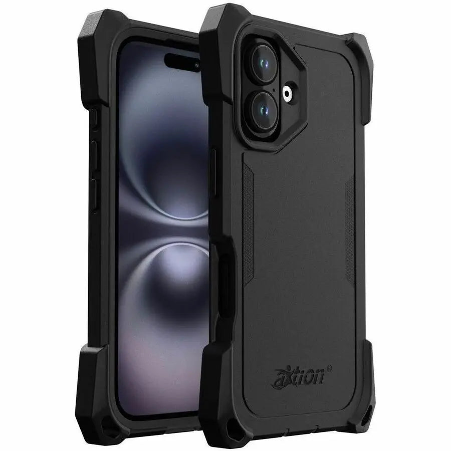 The Joy Factory aXtion Edge for iPhone 16 – Rugged Military-Grade Protective Case with Tempered Glass Screen Protector