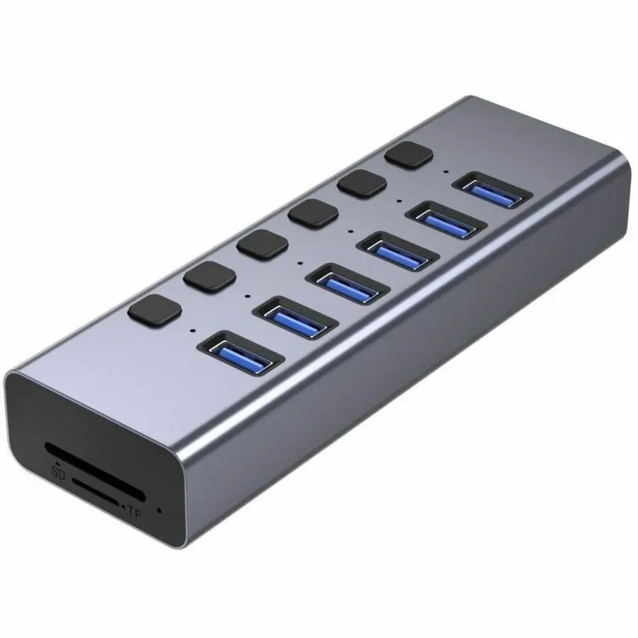 4XEM 8-in-1 Multi-Port USB Hub with Card Reader - Portable 6 USB 3.1 Ports & SD/TF Card Support