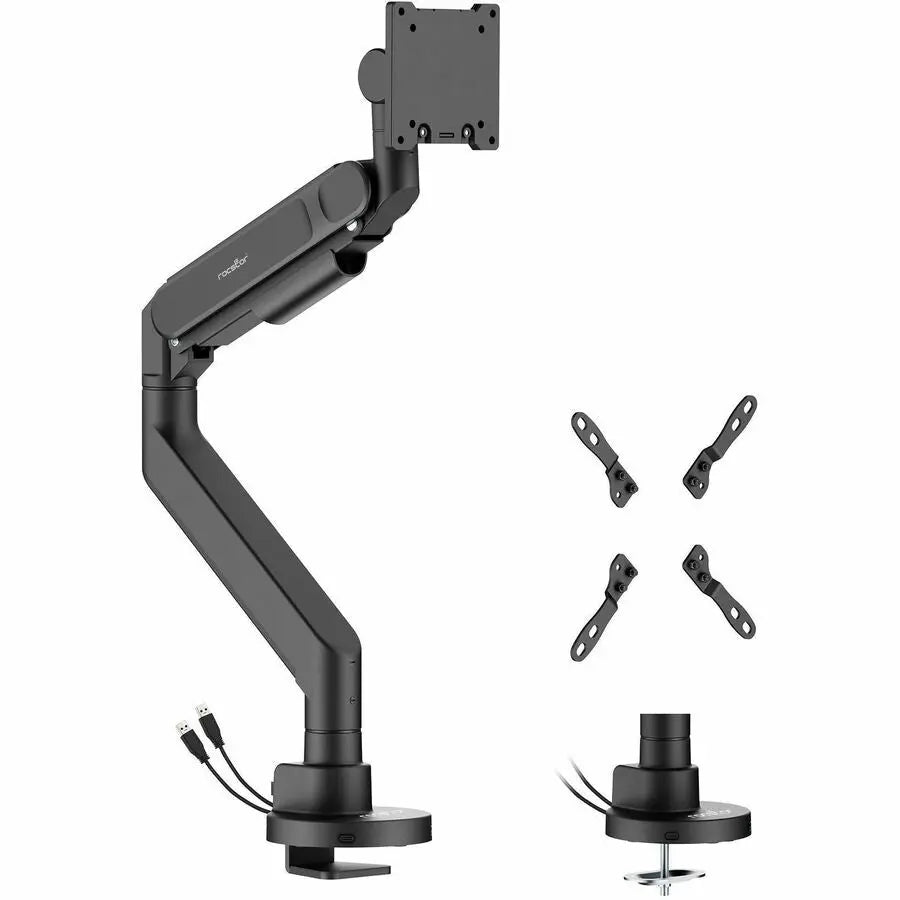 Rocstor ErgoReach ED7 Single Heavy-Duty Ergonomic Monitor Arm with USB Hub