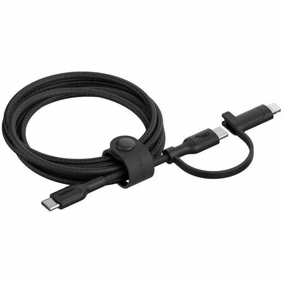 Belkin BoostCharge Pro 2-in-1 Cable with USB-C and Lightning Connector for Fast Charging and Data Transfer