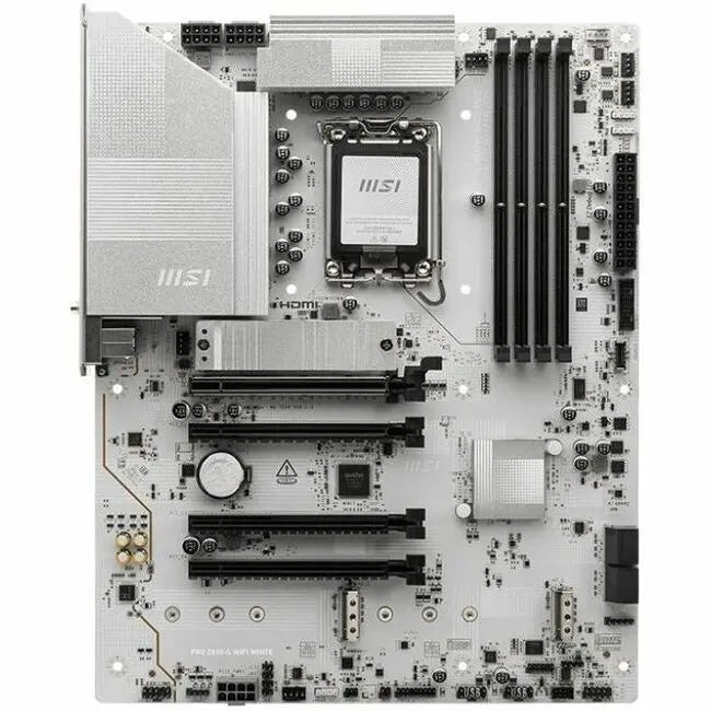 MSI Z890-S WIFI WHITE Gaming Desktop Motherboard with Wi-Fi 7 and PCIe 5.0 Support