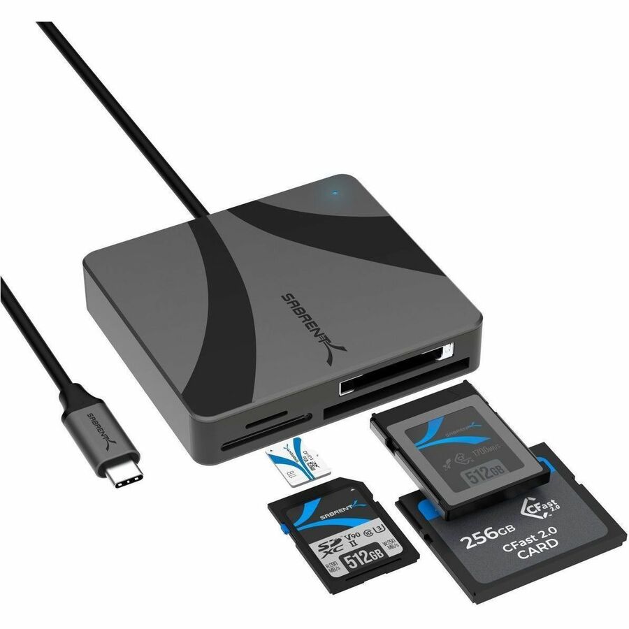 Sabrent USB-C Multi-Card Reader, CFexpress Type B, CFast 2.0, SD and microSD, CR-C4PM