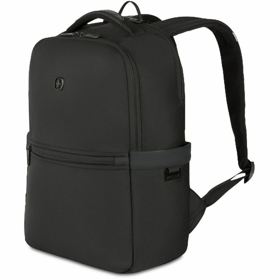 SwissGear Vector Ballistic Black Laptop Backpack – 16 Inch Capacity with Padded Tablet and Durable Ballistic Fabric