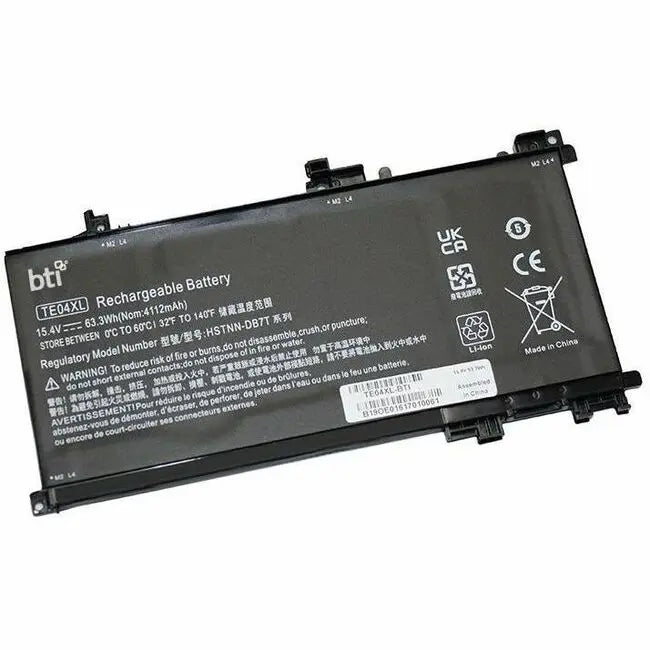 BTI TE04XL-BTI Laptop Battery for HP Omen 15-Series – 15.4V 63.3Wh 4-Cell Replacement
