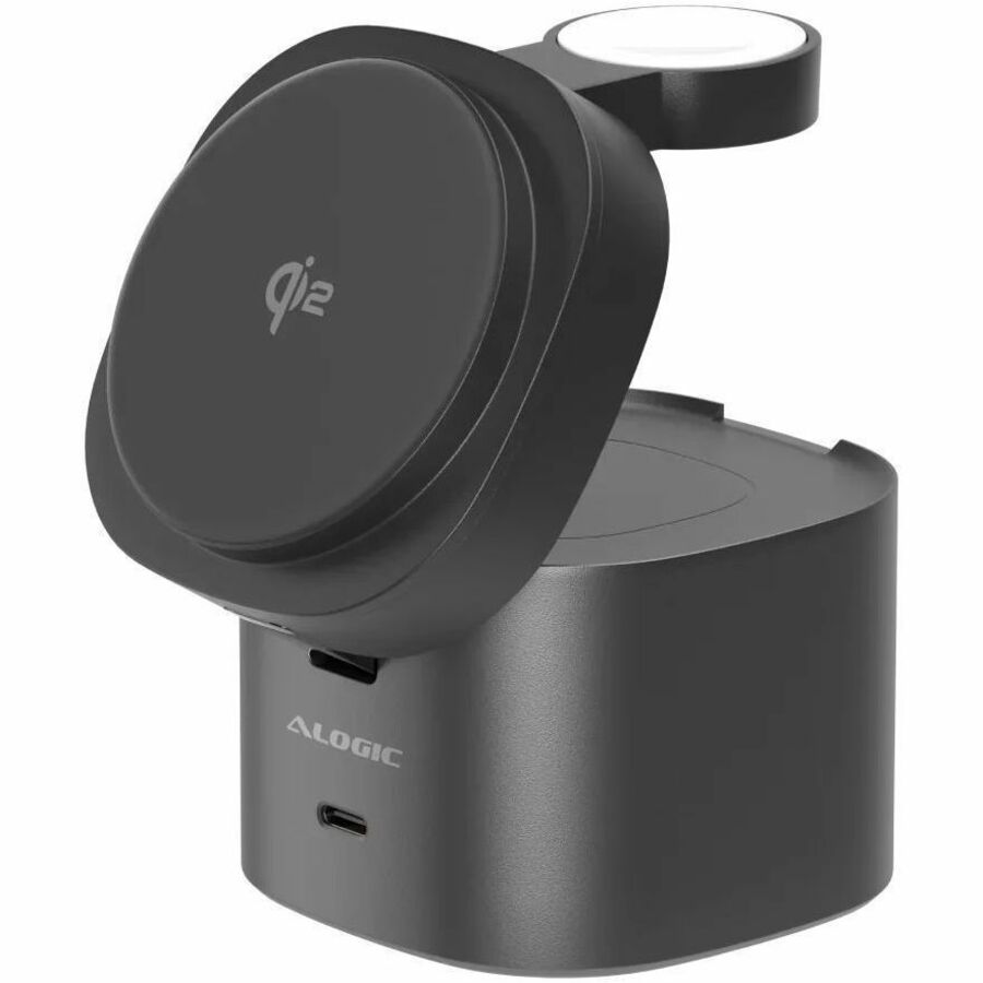 ALOGIC PowerPod 4-in-1 Qi2 Fast Wireless Charging Stand, AL41WCPO-BK