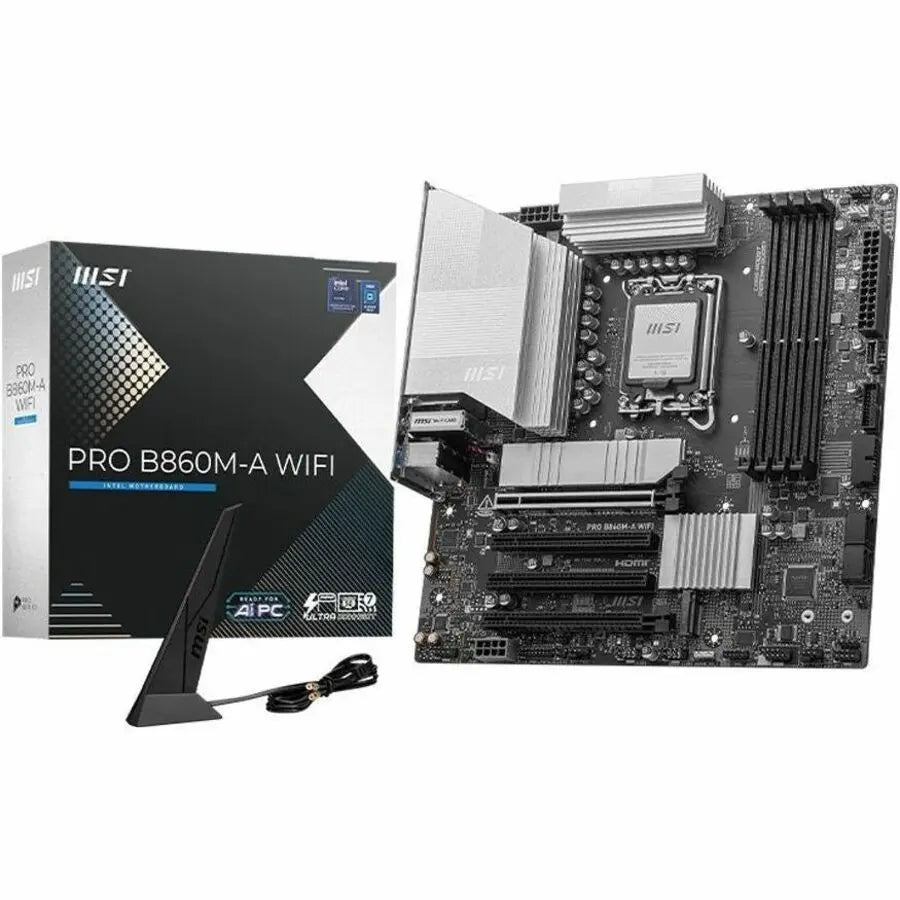 MSI PRO B860M-A WIFI Gaming Desktop Motherboard with Wi-Fi 7 and PCIe 5.0