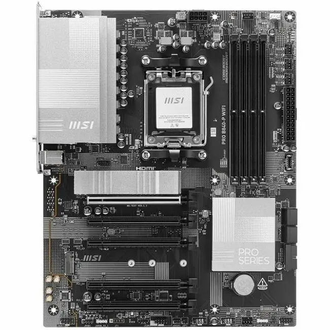 MSI Pro B840-P WIFI Gaming Desktop Motherboard – ATX, AMD B840 Chipset, Wi-Fi 7 & 2.5G LAN