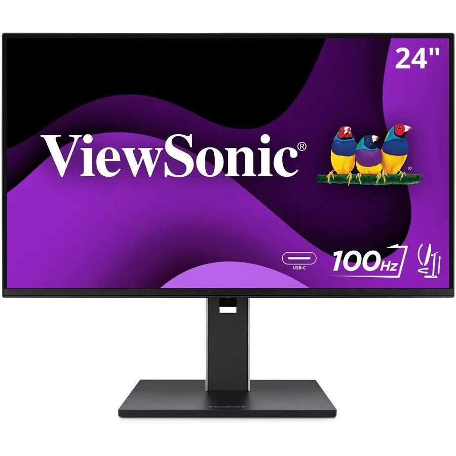 ViewSonic VG2452 24 Inch IPS 1080p Ergonomic Monitor with Tilt, Swivel, Pivot, Height Adjust, 100Hz, 5-Port USB Hub, HDMI, DisplayPort, and 65W USB C Inputs