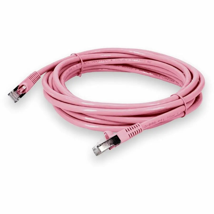 ADDON 15ft Pink CAT 6 Shielded PVC Ethernet Cable with Snagless RJ-45 Connectors