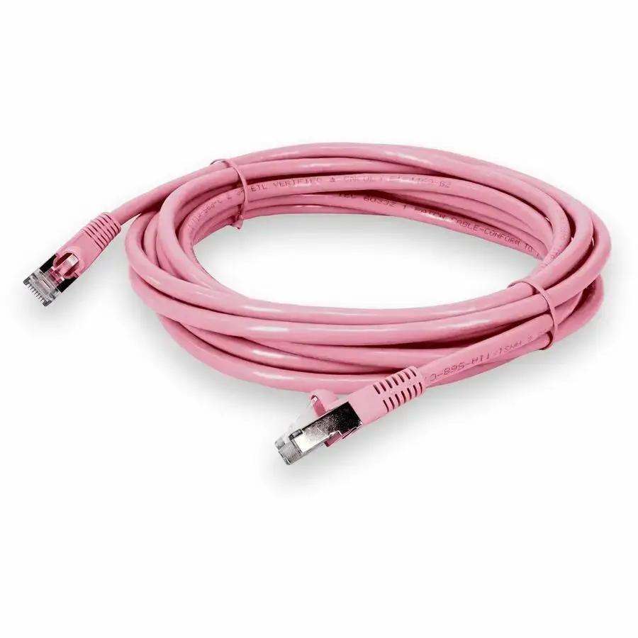 ADDON 20ft Pink CAT 6 Shielded PVC Ethernet Cable with Snagless RJ-45 Connectors for Indoor Use by ADDON