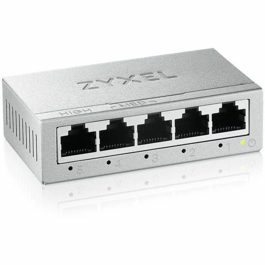 ZYXEL GS-105B v5 Ethernet Switch - 5 Port Gigabit Unmanaged Desktop Switch with QoS & Wall Mount Option