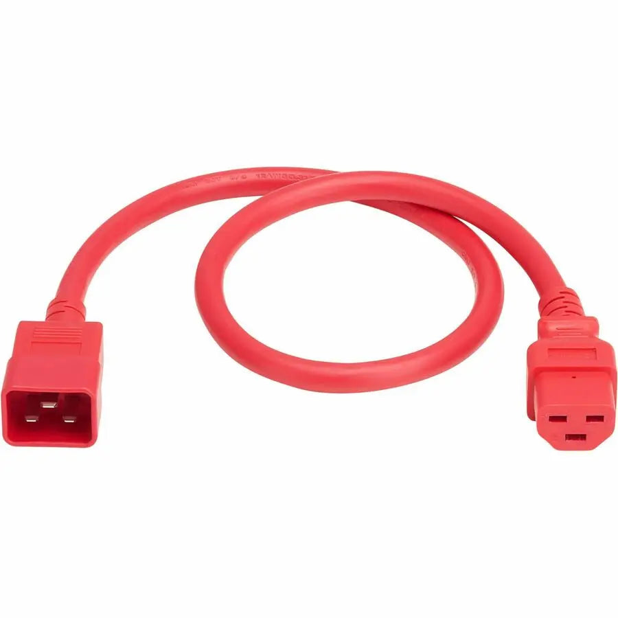 Eaton Tripp Lite Series Power Cord, C20 to C21 - Heavy-Duty, 20A, 250V, 12 AWG, 2 ft. (0.6 m), Red