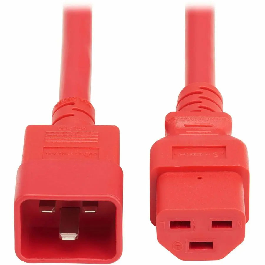 Eaton Tripp Lite Series Power Cord, C20 to C21 - Heavy-Duty, 20A, 250V, 12 AWG, 3 ft. (0.9 m), Red