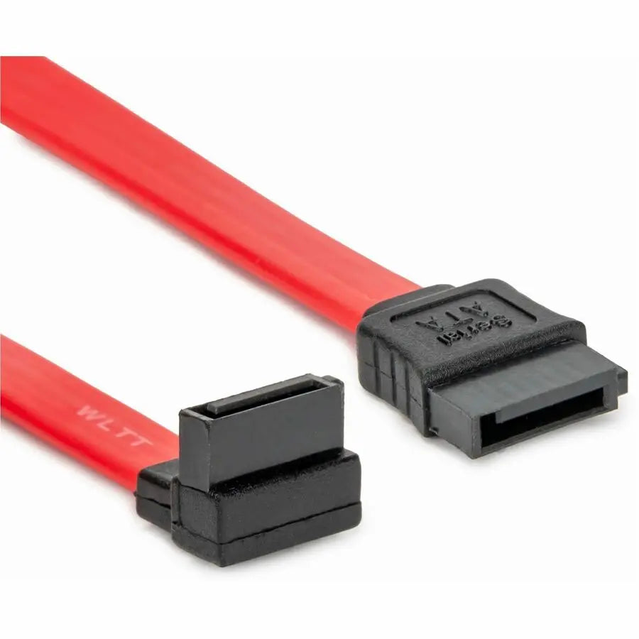 Rocstor 18in SATA to Left Angle SATA Cable Y10C864-RD for High-Speed Data Transfer