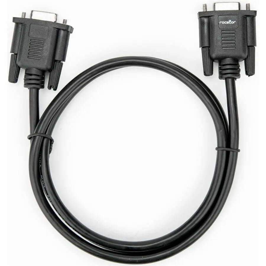 Rocstor Y10C879-B1 3.2ft Black DB9 RS232 Serial Null Modem Cable F/F for Reliable Data Transfer