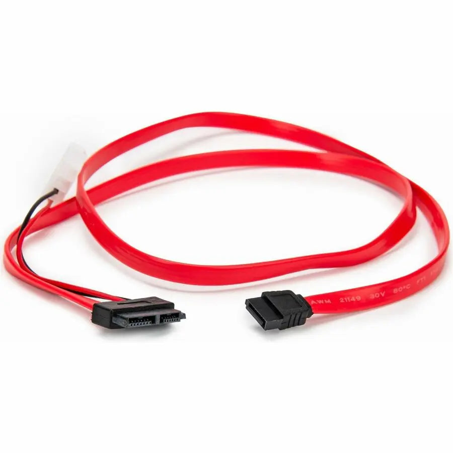 Rocstor 36-inch Slimline SATA to SATA Adapter with LP4 Power Cable Y10C869-RD