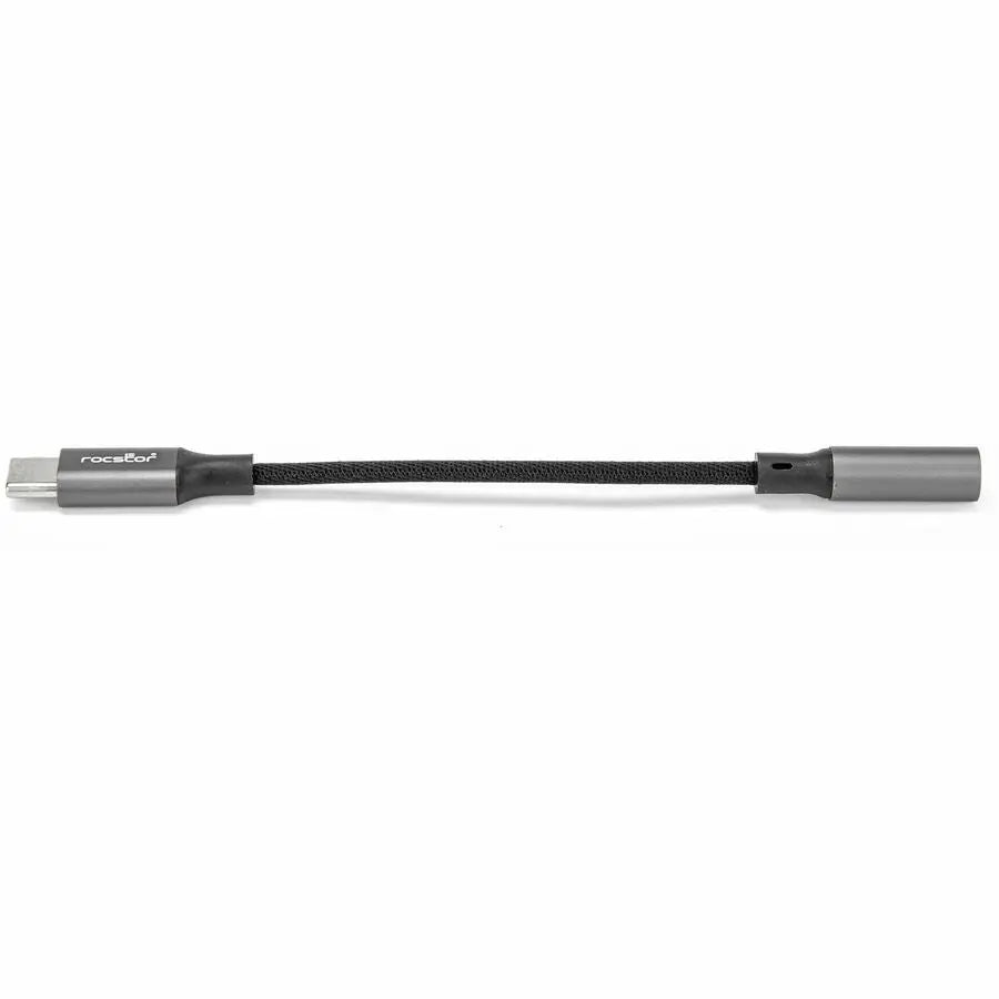 Rocstor Y10A333-B1 USB-C to Hi-Res 3.5mm Audio Adapter with DAC - High-Resolution Sound for Type-C Devices