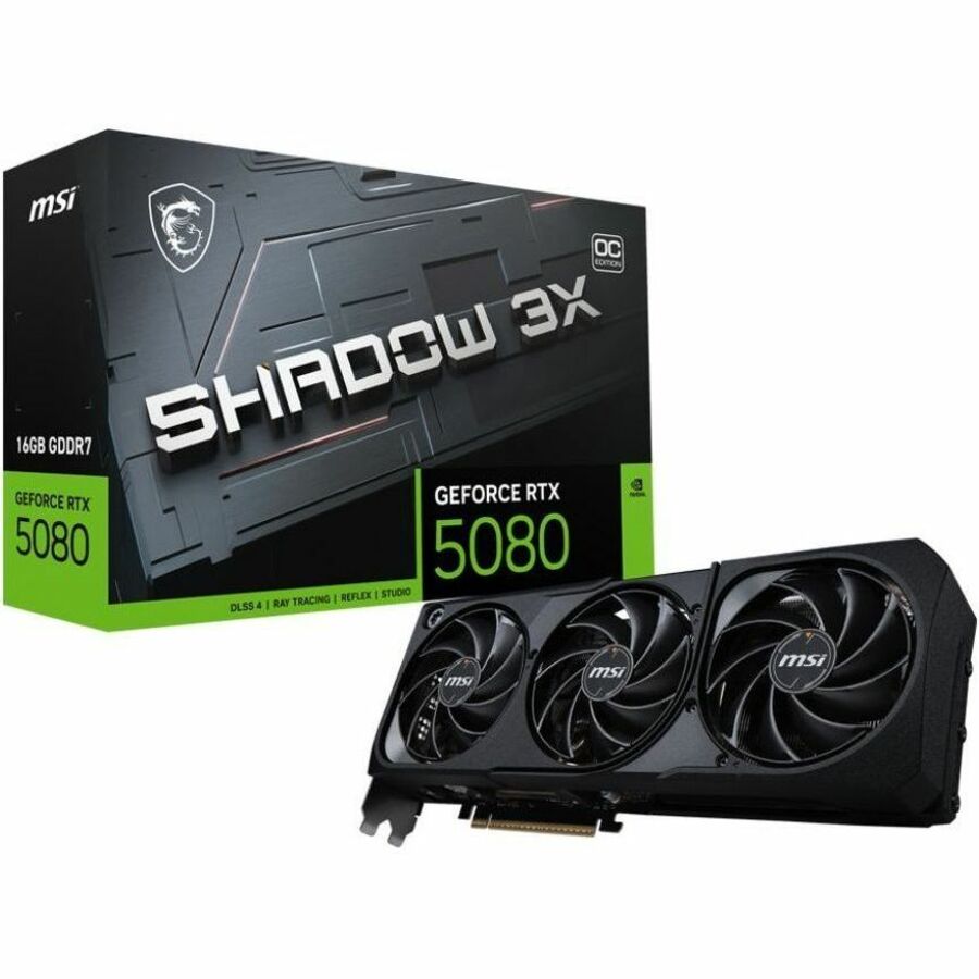MSI GeForce RTX 5080 16G Shadow 3X OC Graphics Card for Gaming and Creative Work