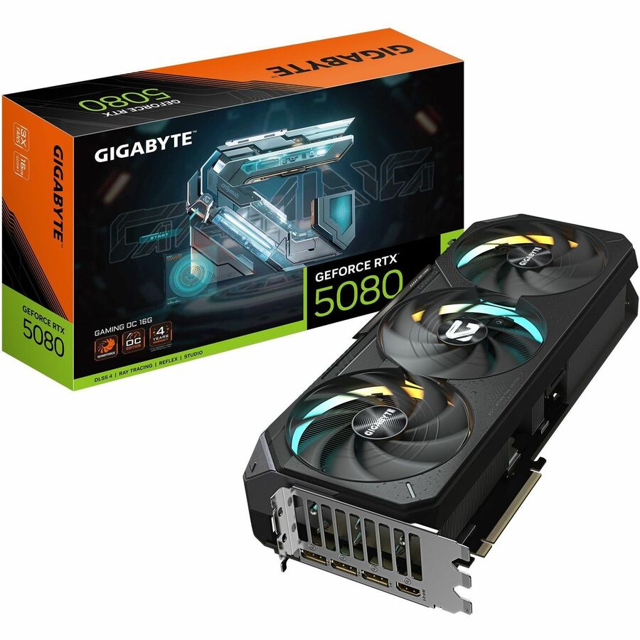 GIGABYTE GeForce RTX 5080 GAMING OC 16G Graphics Card with Blackwell Architecture and RGB Halo
