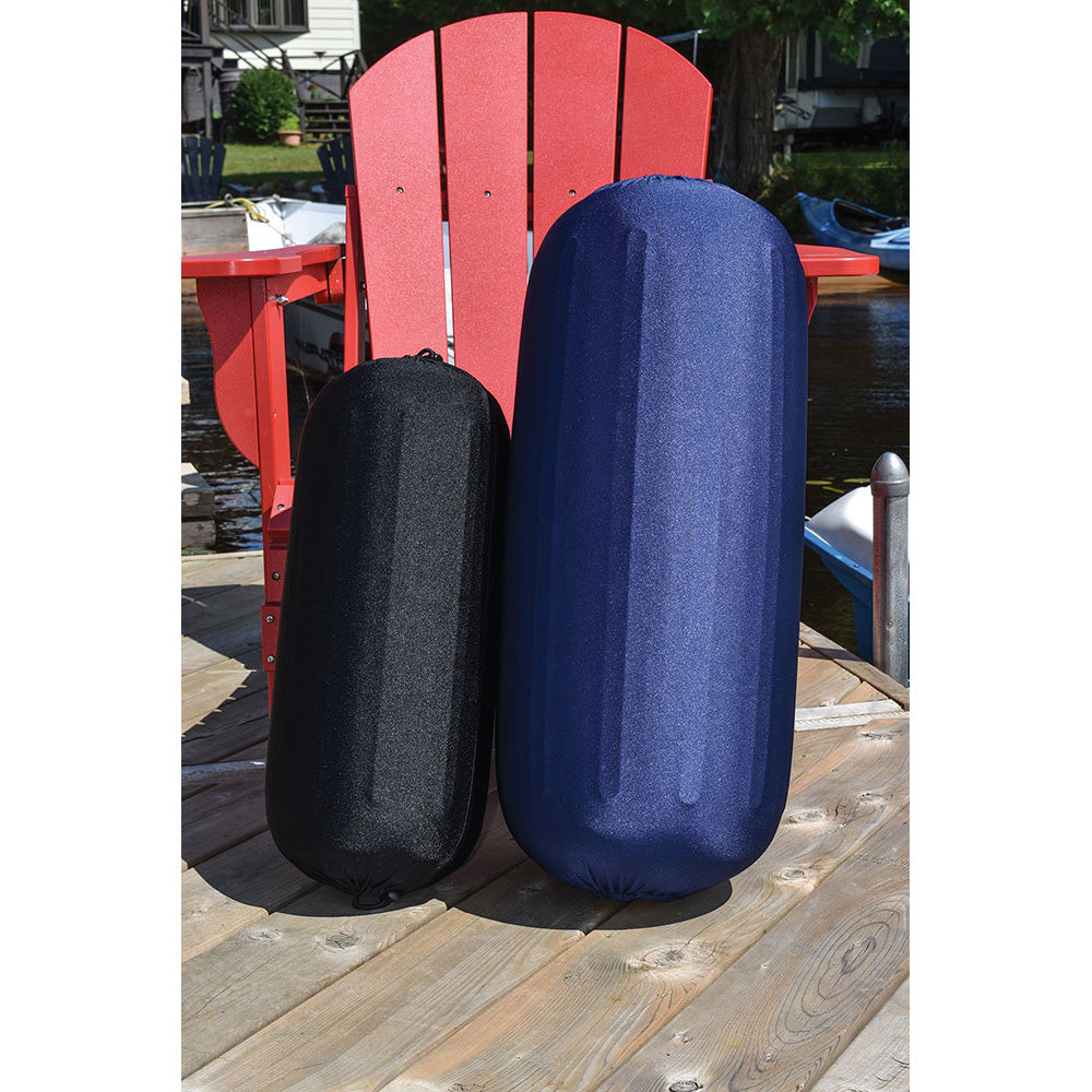 Dock Edge Reversible Fender Cover - Black/Blue Small for 6-inch Fenders