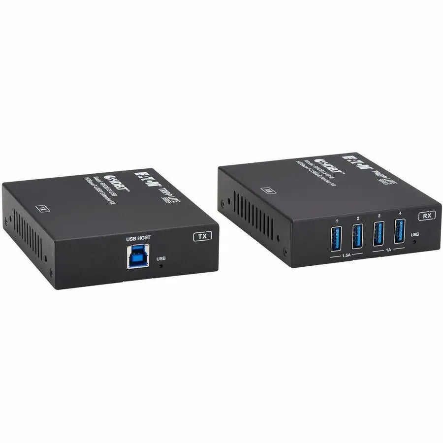 Eaton Tripp Lite Series HDBaseT-USB3 over Cat6a Extender Kit, 4 USB-A 3.2 Gen 1 Ports, PoC, RS-232, Up to 328 ft. (100 m), TAA