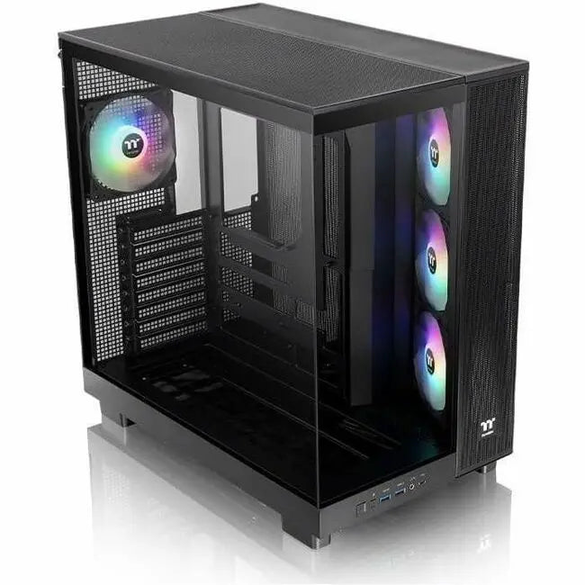 Thermaltake View 380 XL TG ARGB Mid Tower Chassis - Black with Tempered Glass Panels and High Compatibility