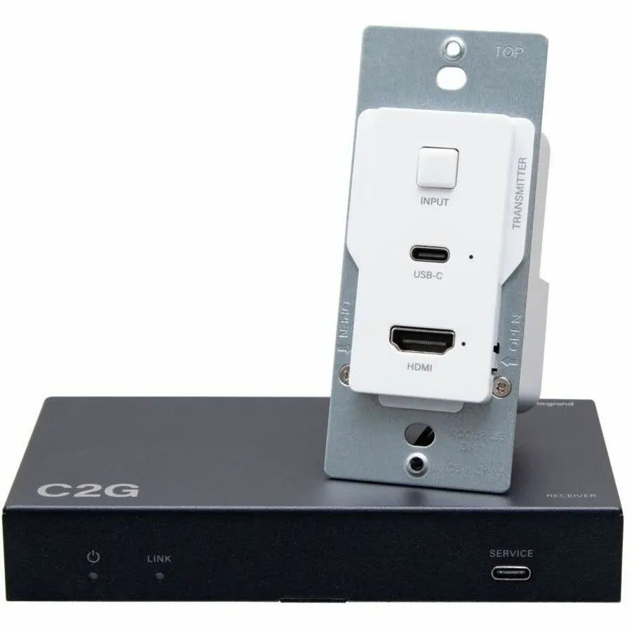 Legrand C2G HDMI HDBaseT + USB-C Over Cat Extender Wall Plate - 4K Video and Data Transmission