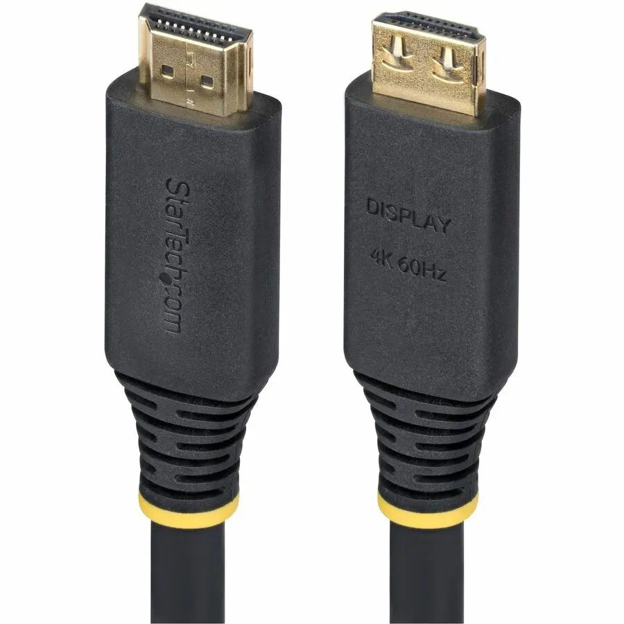 StarTech.com 35ft (10.6m) Active High Speed HDMI Cable with Gripping Connectors, 4K 60Hz/1440p 144Hz 18Gbps, UHD HDMI 2.0 Cord, TPE Jacket