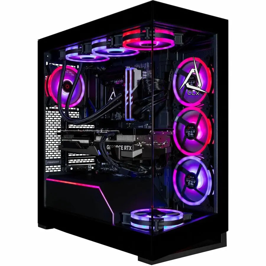 Cybertron CLX Horus Gaming Desktop Computer with Intel Core Ultra 9 285K, RTX 5080, 96GB DDR5, 8TB HDD & 2TB SSD, Black
