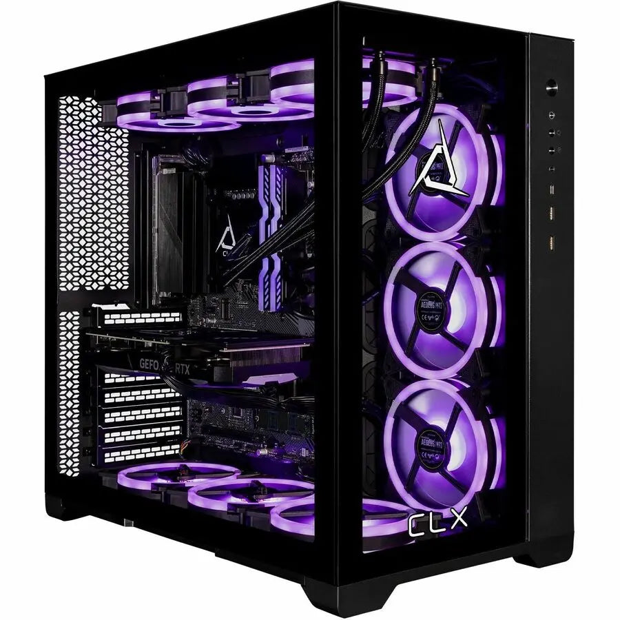 Cybertron CLX SET Gaming Desktop Computer with Intel Core i9-14900KF, GeForce RTX 5070, 64GB DDR5, 2TB NVMe SSD, 6TB HDD, Liquid Cooling, Black