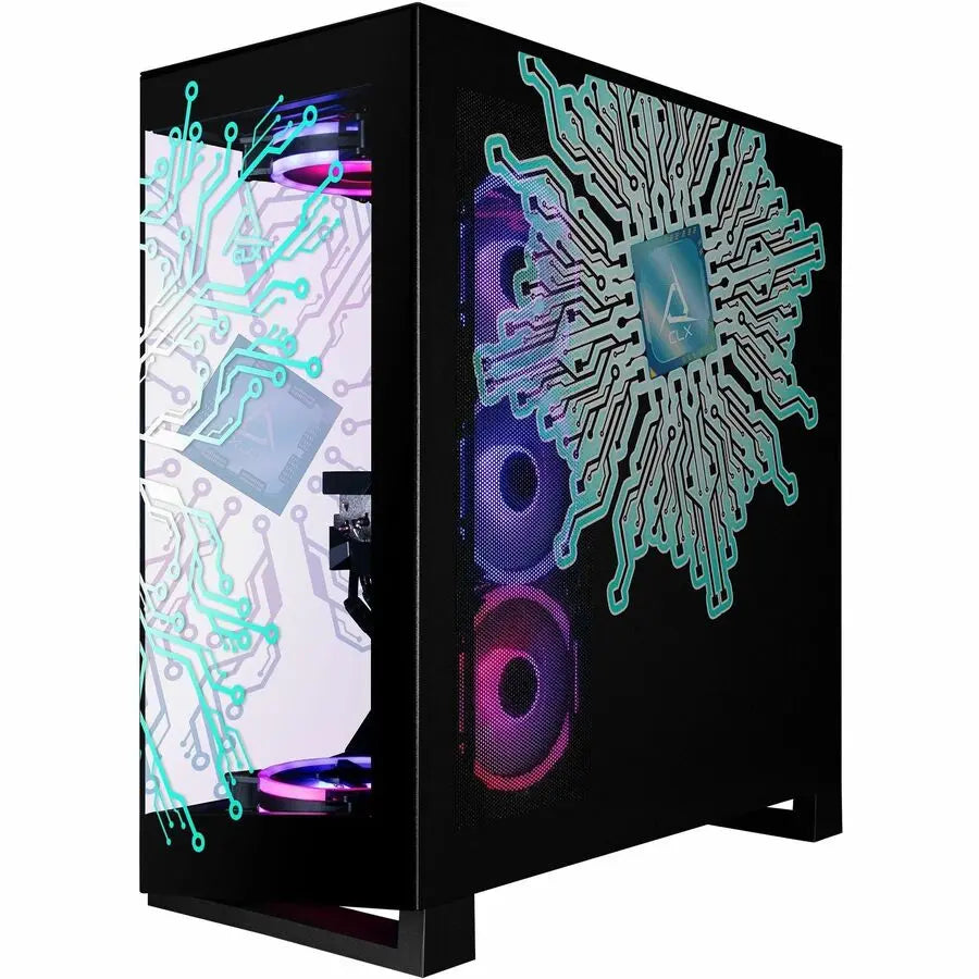CLX Horus Gaming Desktop Computer - Intel Core Ultra 9 285K, GeForce RTX 5070 Ti, 64GB DDR5, 2TB NVMe SSD, 6TB HDD, Mid-Tower Black