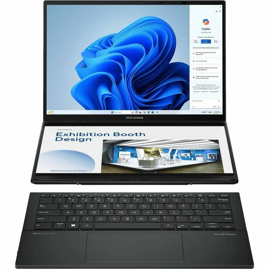 Asus ZenBook Duo UX8406 UX8406CA-PS99T 14" Touchscreen Detachable 2 in 1 Notebook - 3K - 120 Hz - Intel Core Ultra 9 285H - Intel Evo Platform - 32 GB - 1 TB SSD - Inkwell Gray