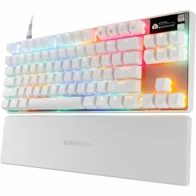 SteelSeries Apex Pro TKL Gen 3 Gaming Keyboard - White with OmniPoint 3.0 Switches and OLED Smart Screen