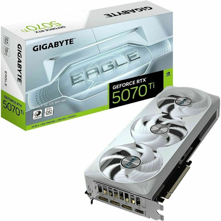 GIGABYTE GeForce RTX 5070 Ti EAGLE OC ICE 16GB Graphics Card with NVIDIA Blackwell Architecture and WINDFORCE Cooling System