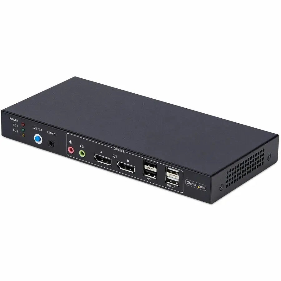 StarTech.com 2-Port Dual-Monitor DisplayPort KVM Switch with Dual View Video Matrix, 4K 60Hz, 4x USB Hub Ports, TAA Compliant