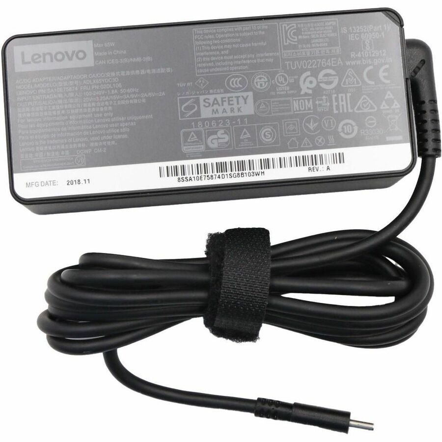 LENOVO DCG SOURCING ADLX6SYDC3D 65W USB-C Laptop AC Adapter for ThinkPad T490s