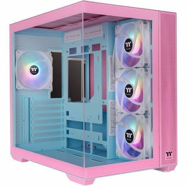 Thermaltake View 380 TG ARGB Bubble Pink Mid Tower Chassis - Supports Hidden-Connector Motherboards and High-Performance Cooling